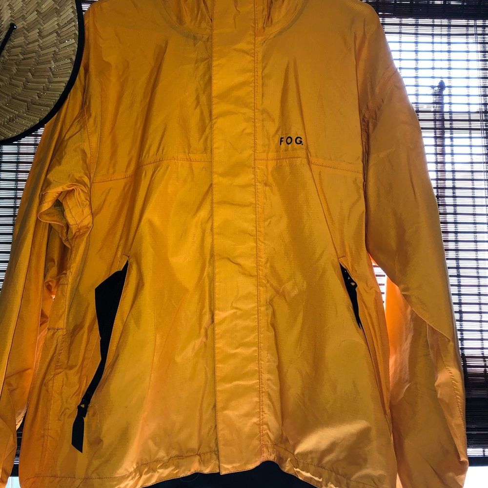 Vintage FOG yellow Rain jacket size small